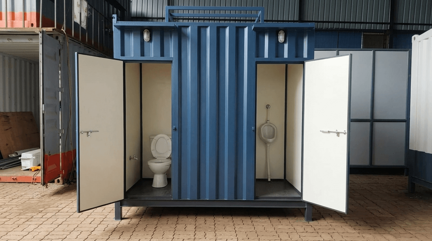 Portable toilet cabins available on rent for events and exhibitions