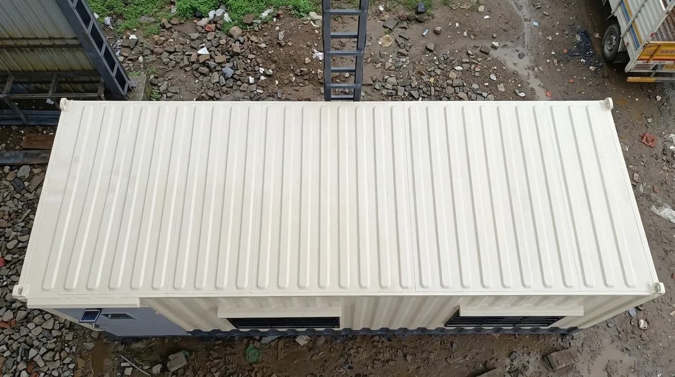 Portable labour accommodation cabin — aerial top view of the roof, by Porta Cabin Systems