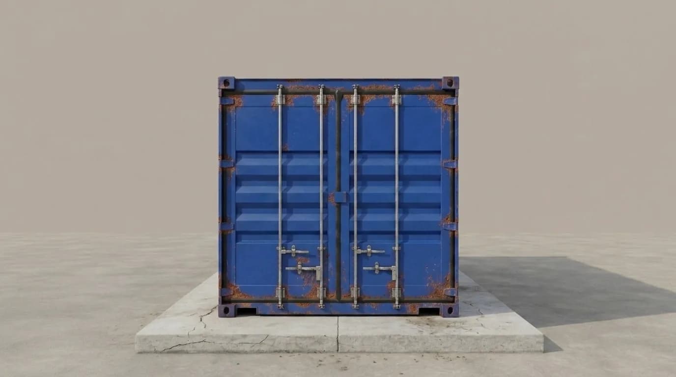 Front cargo doors of a 20 ft shipping container